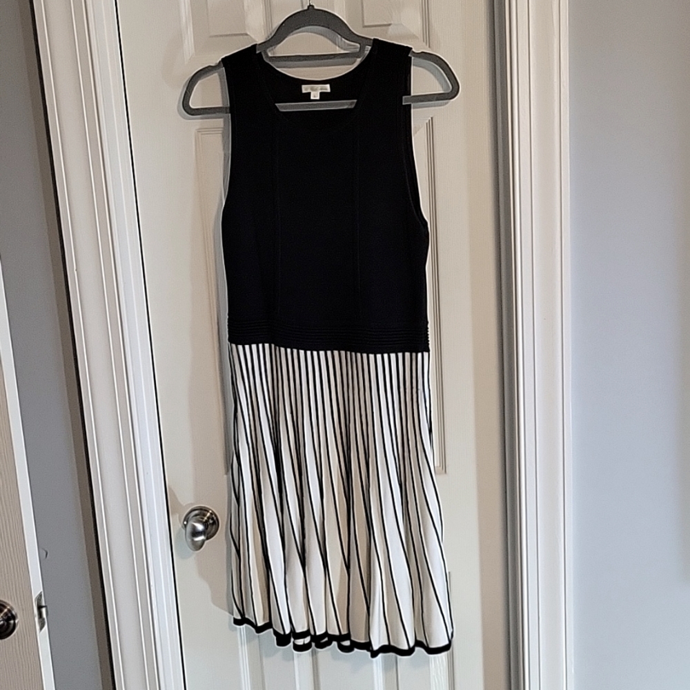 Shoshanna Black and White Striped Dress